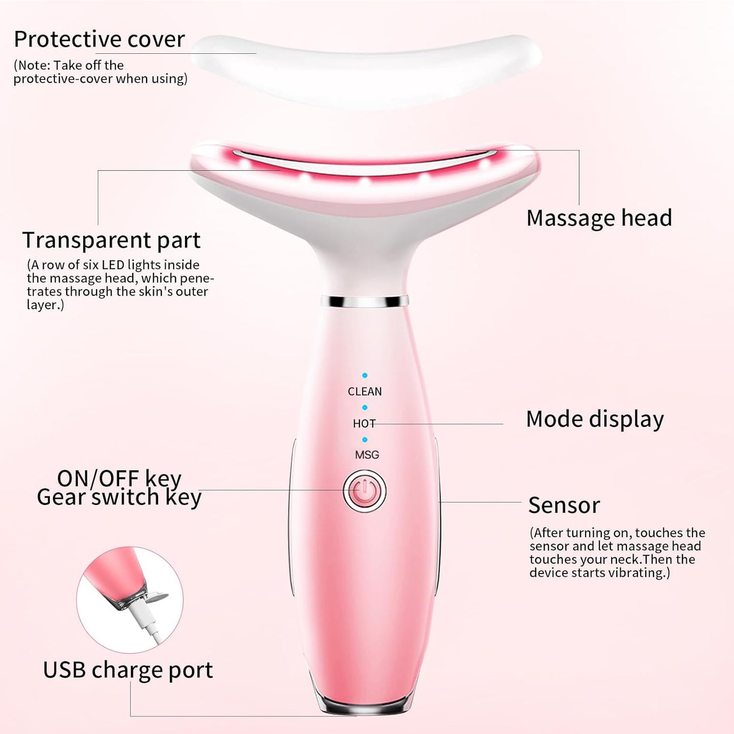 Lumière 3-in-1 Neck & Face Massager - Thermal Vibration Sculpting Tool